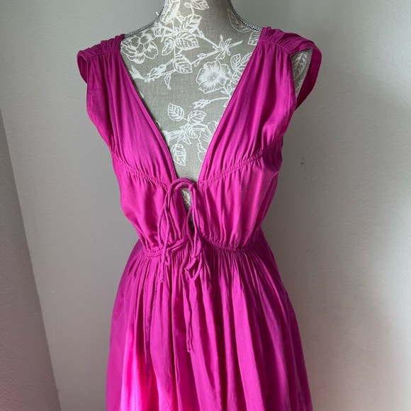 NWT Abercrombie & Fitch Tank Tie-Front Maxi Dress in Pink - Picture 8 of 12